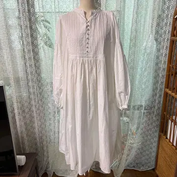 화이트 코튼 셔츠 원피스