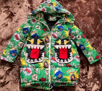 [JIMENNGYAQI] 봄버 퍼 그래픽 충전솜 코트 XL