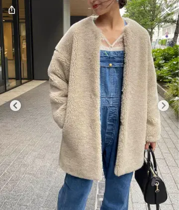 베이지 보아 자켓 M