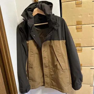 후드 부착 자켓 L 사이즈 브라운/블랙