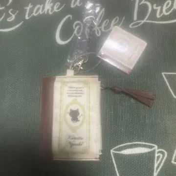 냥코 양말 패스 케이스 동전 지갑 체인 포함