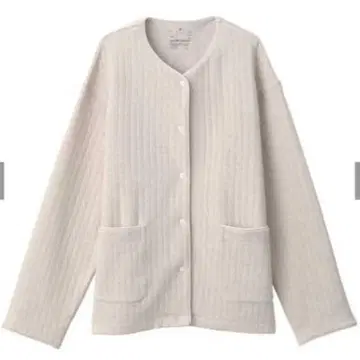 무인양품 코튼 혼 퀼트 가디건 L