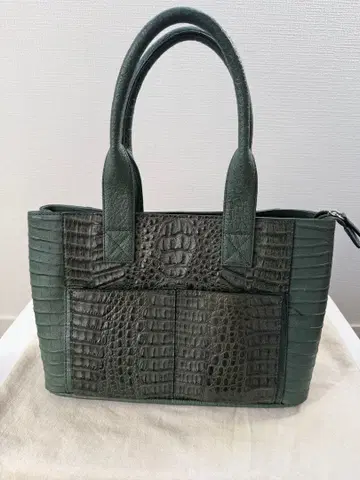 그린 크로커다일풍 토트백