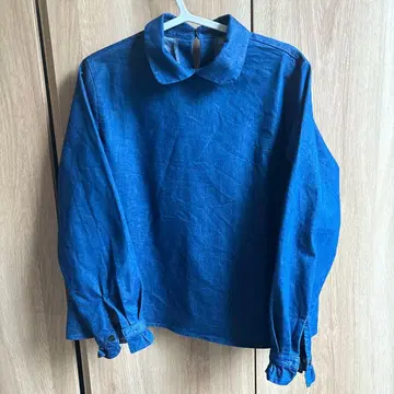 URVIN 데님 블라우스 버튼 다운 칼라 셔츠