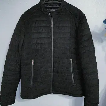 ZARA MAN 블랙 XL 스웨이드 느낌 퀼팅 자켓 집업 자라