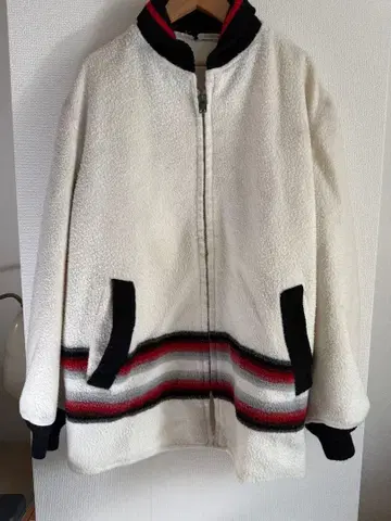 맥그리거 MCGREGOR 화이트 플리스 자켓 스트라이프 디자인 50s
