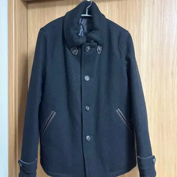 BEAMS 니트 옷깃 울 코트