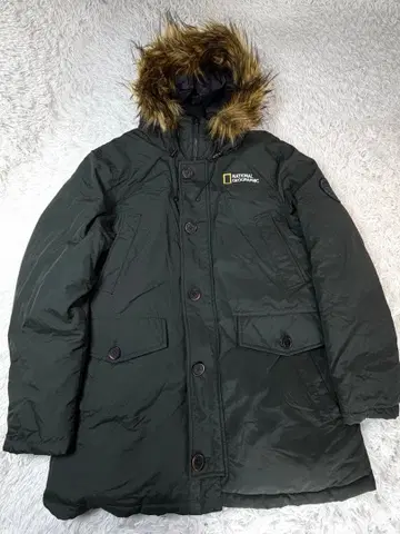 내셔널 지오그래픽 다운 코트 카키 L
