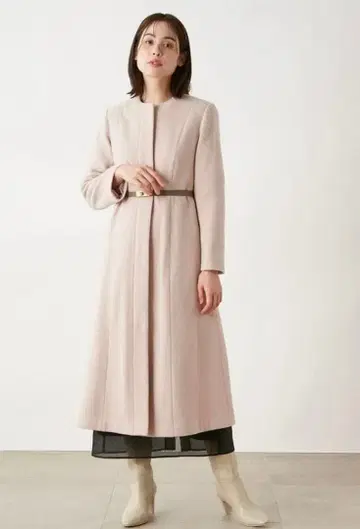SNIDEL 울 드레스 코트 핑크
