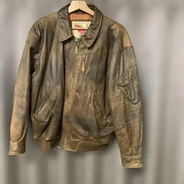 가죽 자켓 브라운 파라슈트 엠블럼