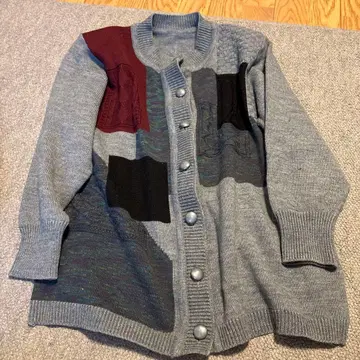 긴팔 가디건 그레이