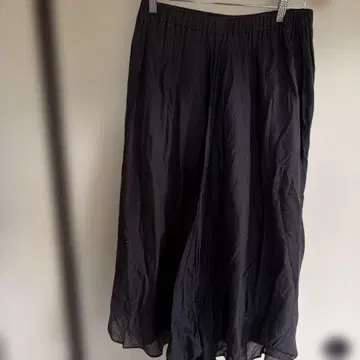 블랙 코튼 100% 롱 스커트