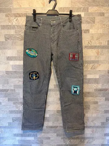 칼 헬무트 스트라이프 팬츠 자수 패치 포함 멋집니다