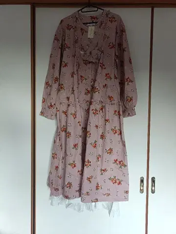 cherry bloom 꽃무늬 긴팔 롱 원피스