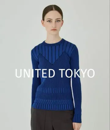 UNITED TOKYO 블록 리브 니트 워셔블