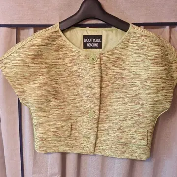 MOSCHINO 볼레로 옐로우 그린 색상 숏 기장