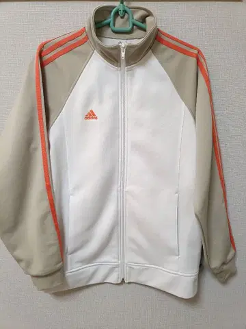 adidas 집업 자켓 화이트/베이지/오렌지 L 사이즈