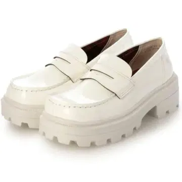 YOSUKE 요스케 통굽 코인 로퍼 화이트 37 화이트 로퍼