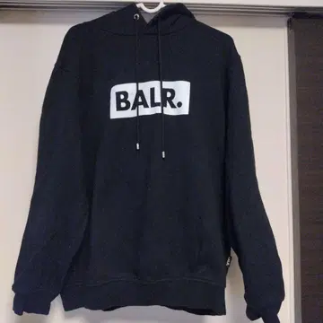 BALR. 블랙 후드티 후드 부착