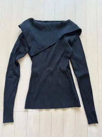 CELFORD 빅칼라 리브 니트탑