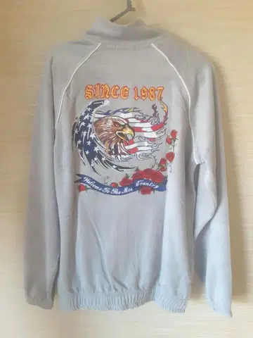 백 자수 벨로아 스탠드 집업