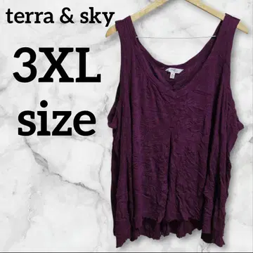 terra & sky [ 3XL ] 퍼플 슬리브리스 루즈핏 빅사이즈