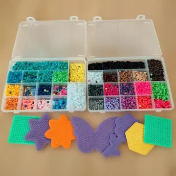 펄러비즈 세트 다색 보관 케이스, 플레이트 포함