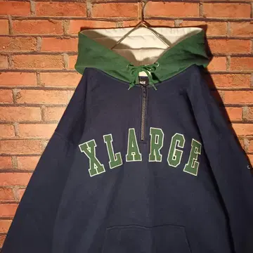 X-LARGE 엑스라지 자수 하프 지퍼 맨투맨 후드티 L