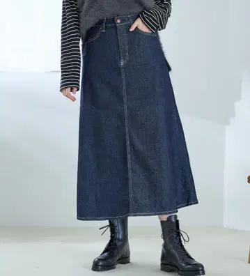 SOMETHING 데님 롱 스커트