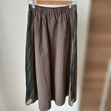 나일론 롱 스커트 카키