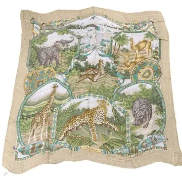 Ferragamo 애니멀 실크 스카프 대형