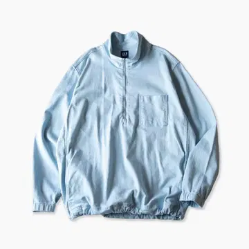 GAP 라이트 블루 하프 지퍼 셔츠