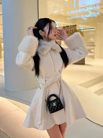 Darich 허리 벨트 멜톤 코트