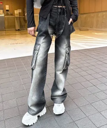 2WAY 카고 오버다이 데님