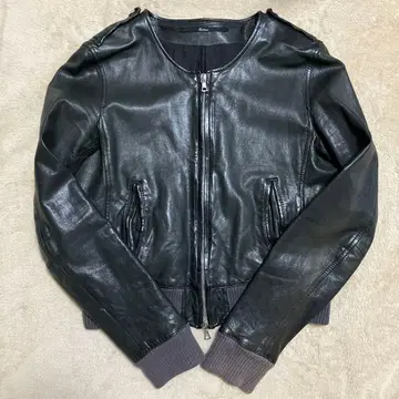 Edition 에디션 램 가죽 노카라 자켓 라이더스 38