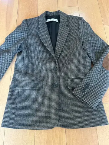 ZARA 체크 무늬 테일러드 자켓 S
