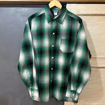 CALTOP 옴브레 체크 셔츠 그린