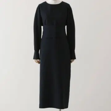 RIM.ARK(림아크) 슬리브 턱 롱 OP 네이비