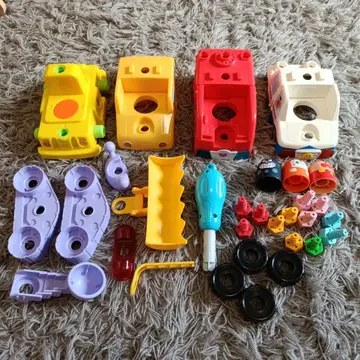 호빵맨 조립 DIY 나사나사 체인지! 일하는 탈것