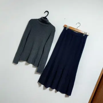 묶음 판매*코디 판매*리브 니트*니트 스커트*M 사이즈*가을 코디*깔끔