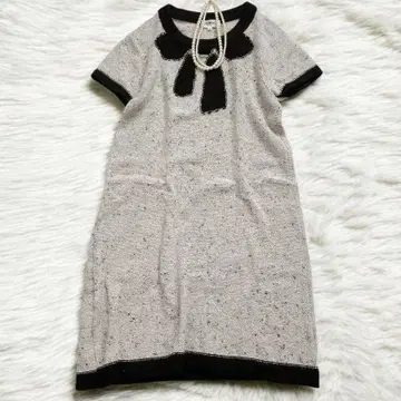 SONIA RYKIEL 소니아 리키엘 트위드 조 니트 원피스 리본 무늬