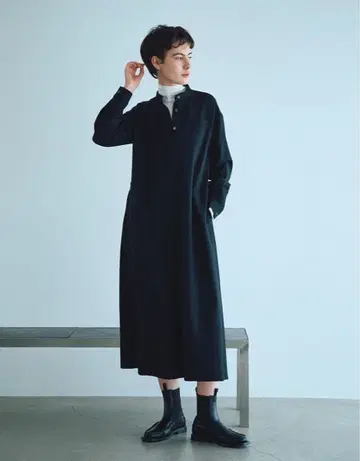 새상품급 띠어리 럭스 울 셔츠 원피스 38