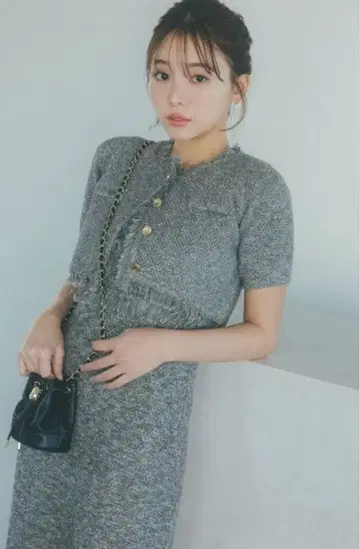 스나이델 트위드 니트 원피스