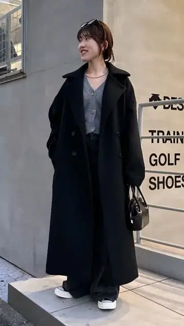 새상품급 콜라주 개럴개런트 롱 코트 블랙