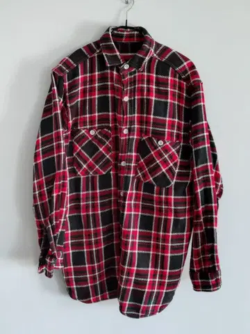 1950-60년대 빈티지 '밴드 포함' 파일 원단 플란넬 셔츠 레어