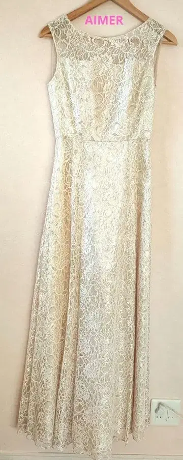 AIMER 9호 레이스 드레스 화이트/실버 연주회 결혼식