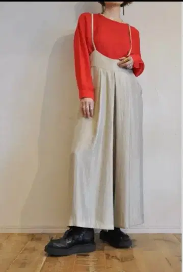 마르고 베이지 살로펫 와이드 팬츠 rehersall