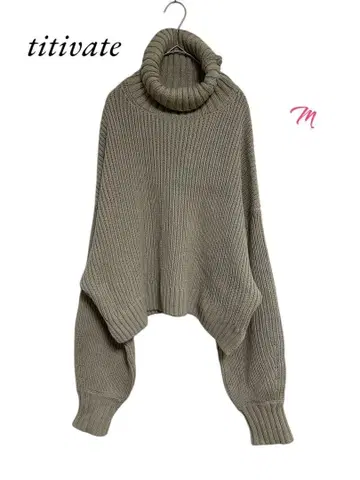 titivate 터틀넥 스웨터 니트 상의 그레이 M