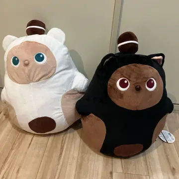 후아코로LOVOT 봉제 인형 BIG 3 화이트 블랙