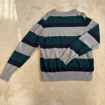 POLO 스트라이프 울 100% 크루넥 스웨터 L 사이즈